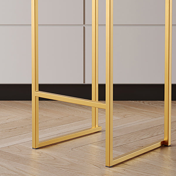 Luxurious Backrest Armless Counter Stool Upholstered Bar Stool with Metal Base