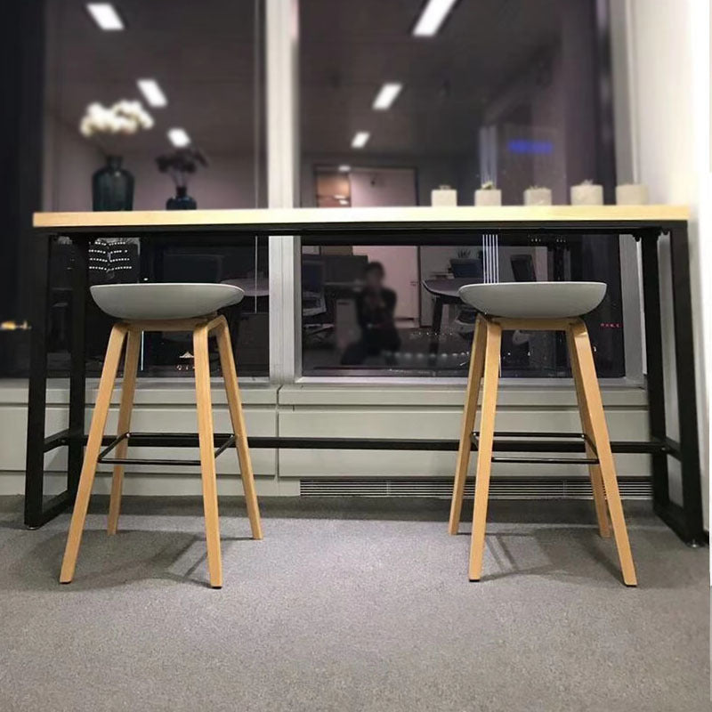 Scandinavian Plastic Counter Stool Low Back Armless Bar Stool with Footrest