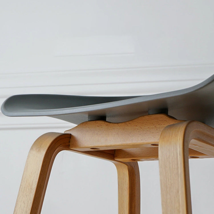 Scandinavian Plastic Counter Stool Low Back Armless Bar Stool with Footrest