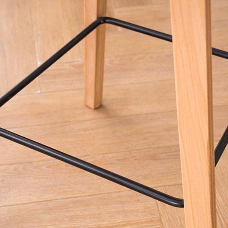 Scandinavian Plastic Counter Stool Low Back Armless Bar Stool with Footrest