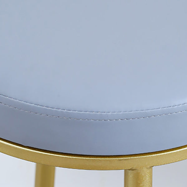 Modern Upholstered Counter Stool Bar-height Low Back Bar Stool with Metal Base