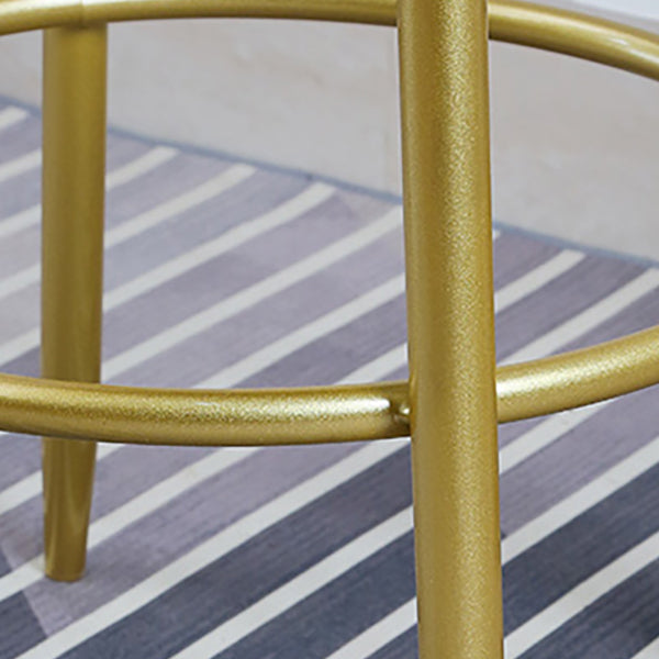 Modern Upholstered Counter Stool Bar-height Low Back Bar Stool with Metal Base