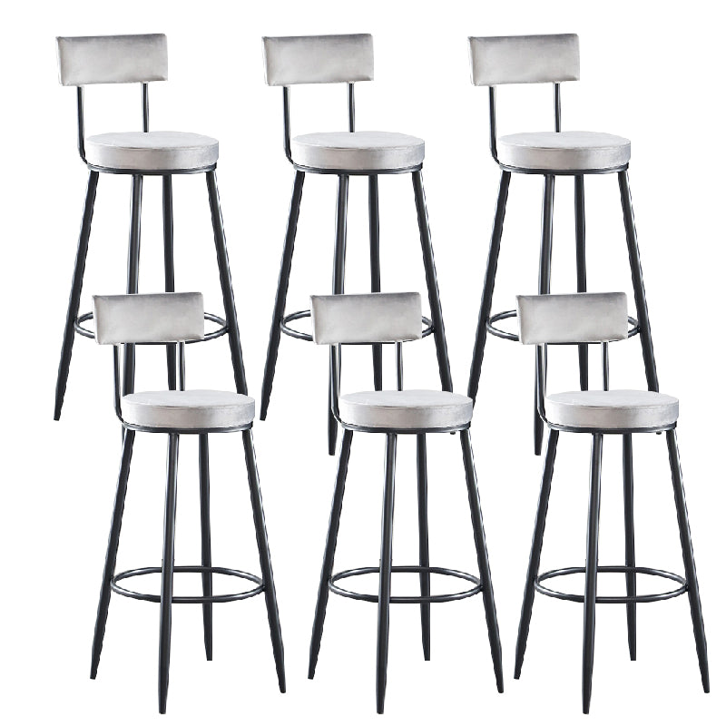 Modern Upholstered Counter Stool Bar-height Low Back Bar Stool with Metal Base