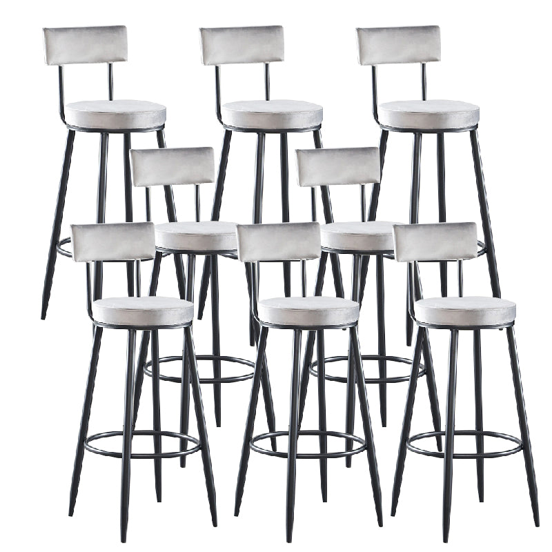 Modern Upholstered Counter Stool Bar-height Low Back Bar Stool with Metal Base