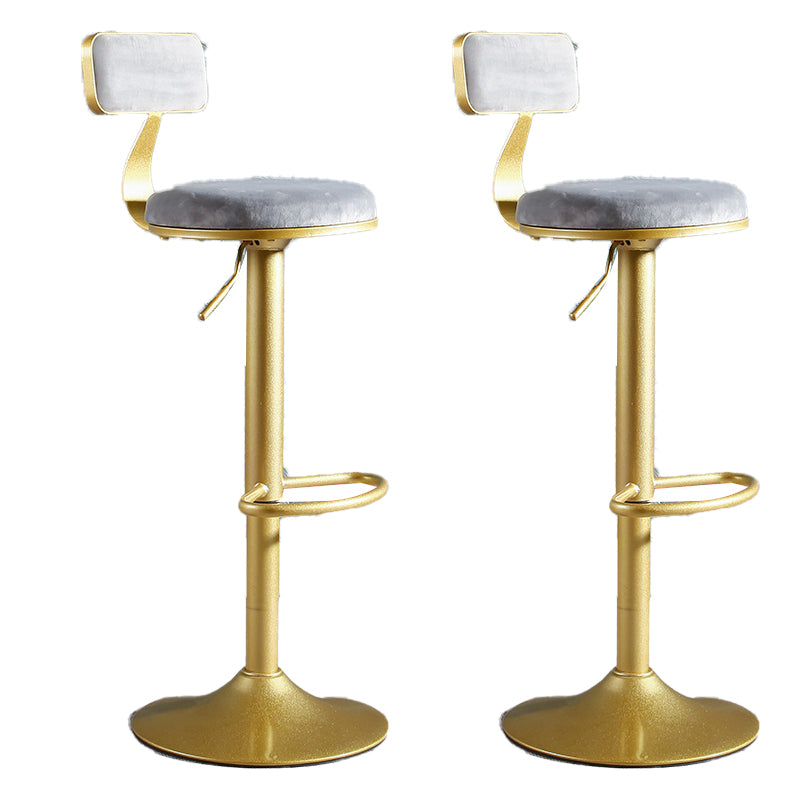 Glam Style Upholstered Counter Stool Armless Adjustable Height Bar Stool