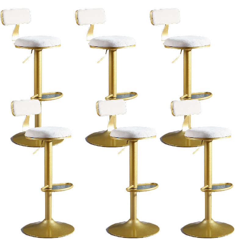 Glam Style Upholstered Counter Stool Armless Adjustable Height Bar Stool