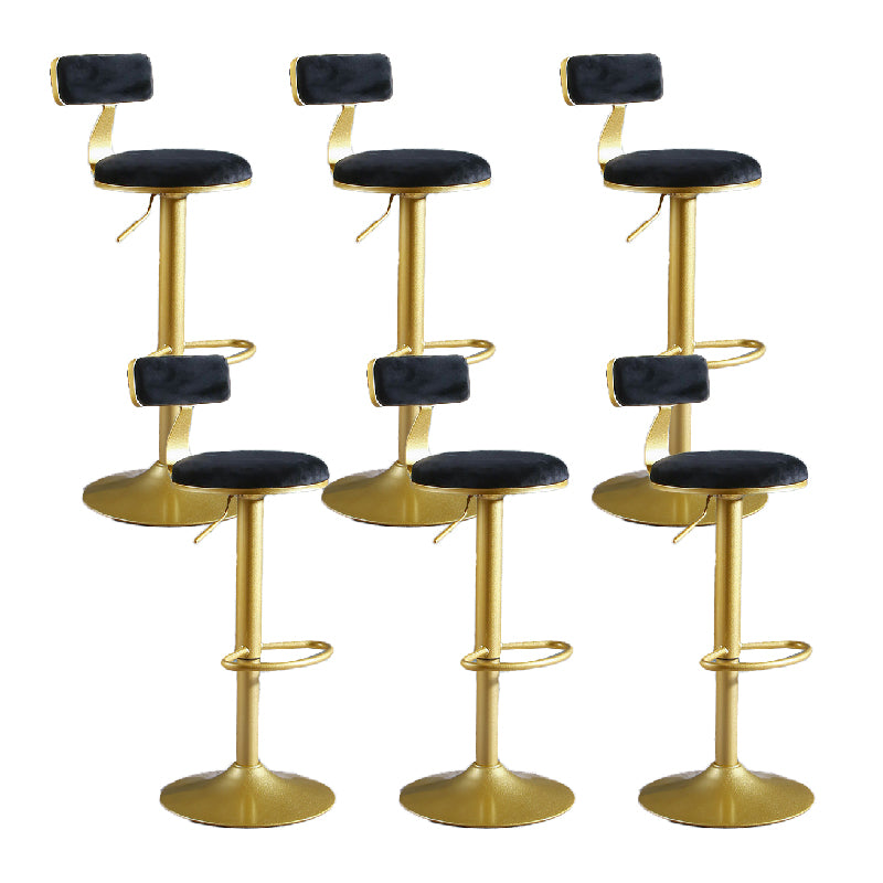 Glam Style Upholstered Counter Stool Armless Adjustable Height Bar Stool