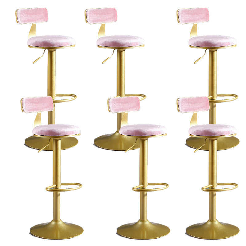 Glam Style Upholstered Counter Stool Armless Adjustable Height Bar Stool