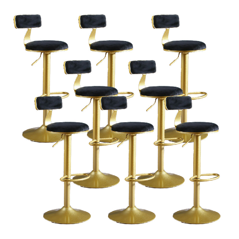 Glam Style Upholstered Counter Stool Armless Adjustable Height Bar Stool