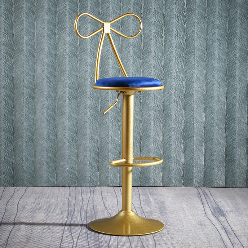 Glam Style Armless Counter Stool Upholstered Adjustable Height Bar Stool