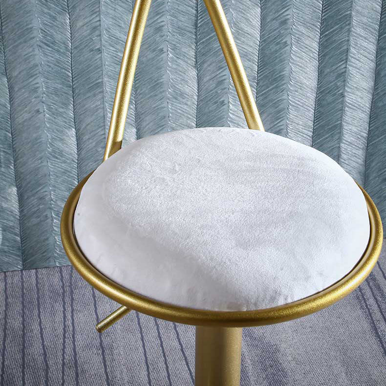 Glam Style Armless Counter Stool Upholstered Adjustable Height Bar Stool