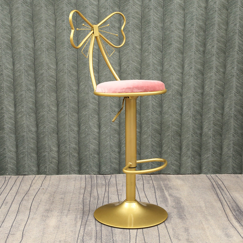 Glam Style Armless Counter Stool Upholstered Adjustable Height Bar Stool