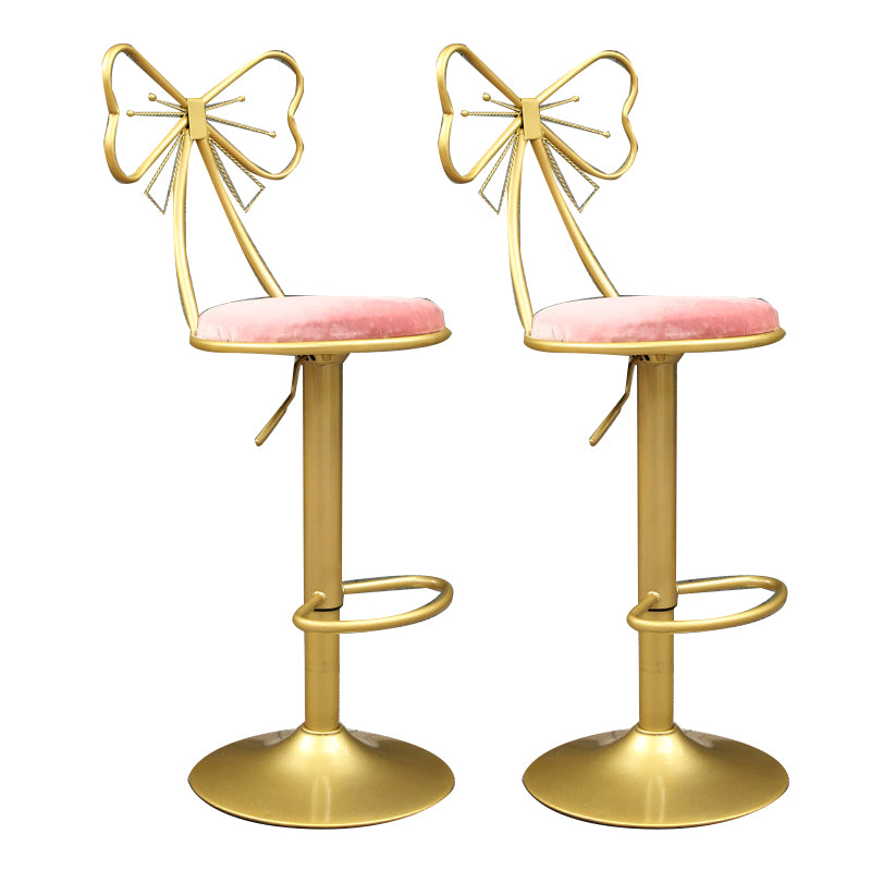 Glam Style Armless Counter Stool Upholstered Adjustable Height Bar Stool