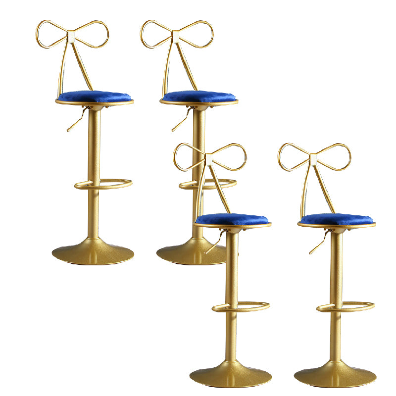 Glam Style Armless Counter Stool Upholstered Adjustable Height Bar Stool