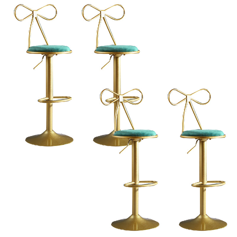 Glam Style Armless Counter Stool Upholstered Adjustable Height Bar Stool