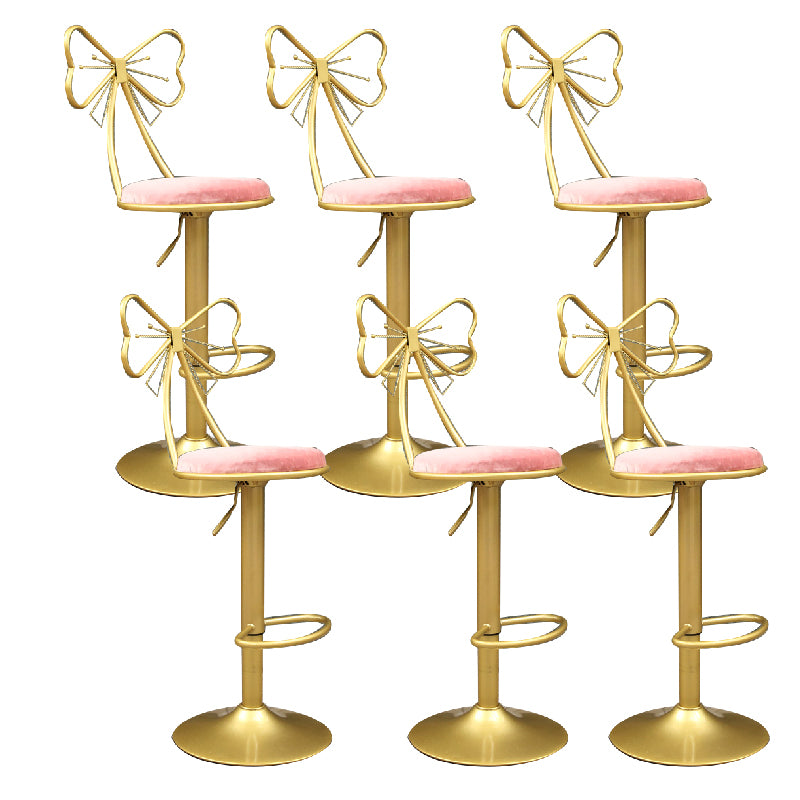 Glam Style Armless Counter Stool Upholstered Adjustable Height Bar Stool