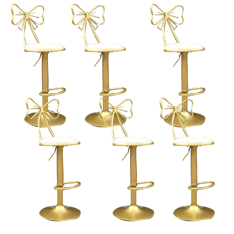 Glam Style Armless Counter Stool Upholstered Adjustable Height Bar Stool