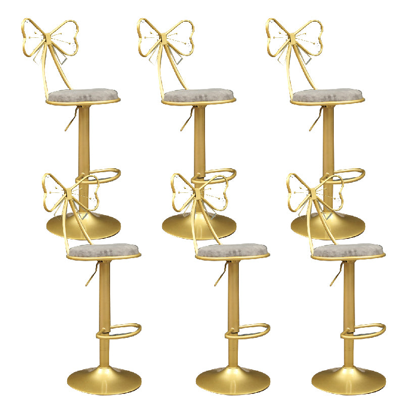 Glam Style Armless Counter Stool Upholstered Adjustable Height Bar Stool