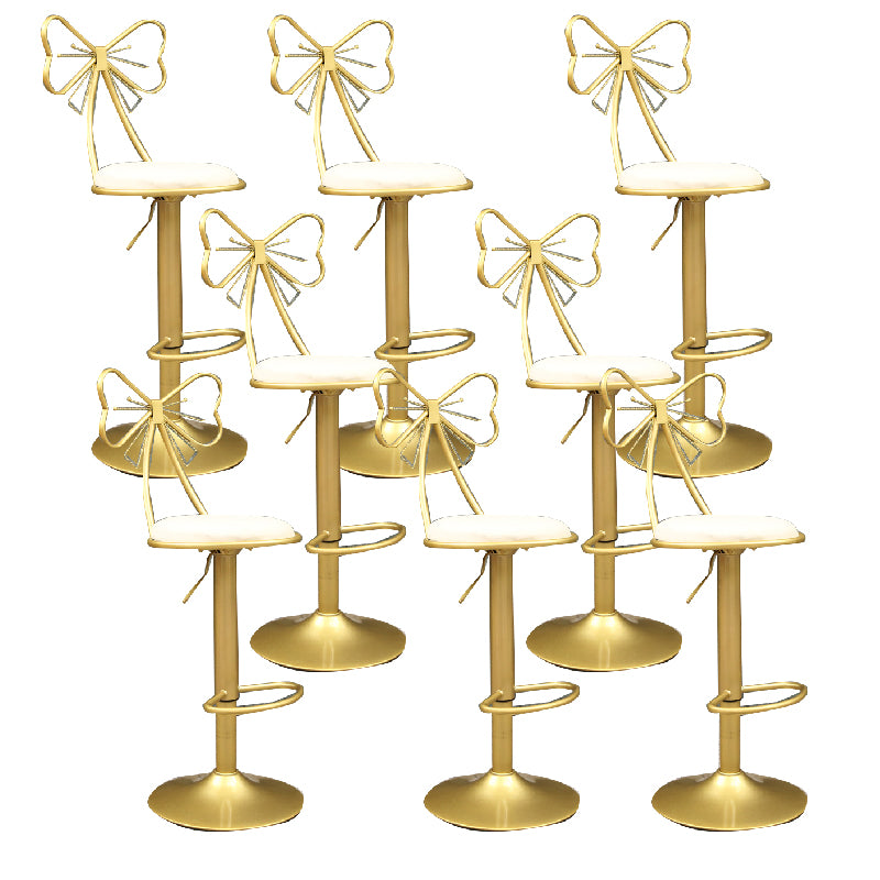 Glam Style Armless Counter Stool Upholstered Adjustable Height Bar Stool