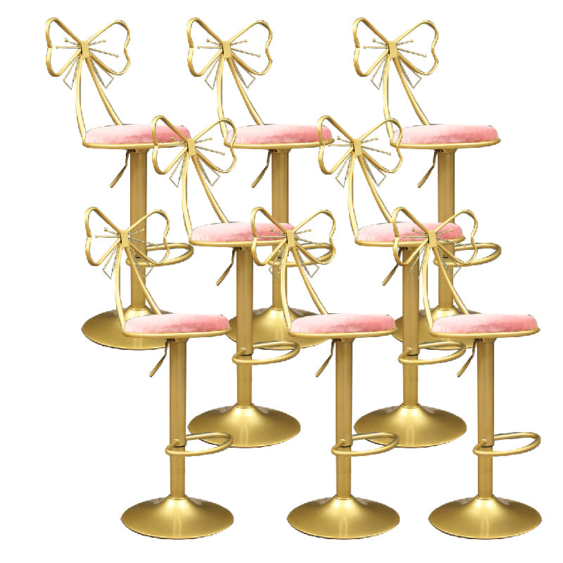 Glam Style Armless Counter Stool Upholstered Adjustable Height Bar Stool