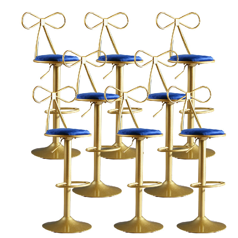 Glam Style Armless Counter Stool Upholstered Adjustable Height Bar Stool