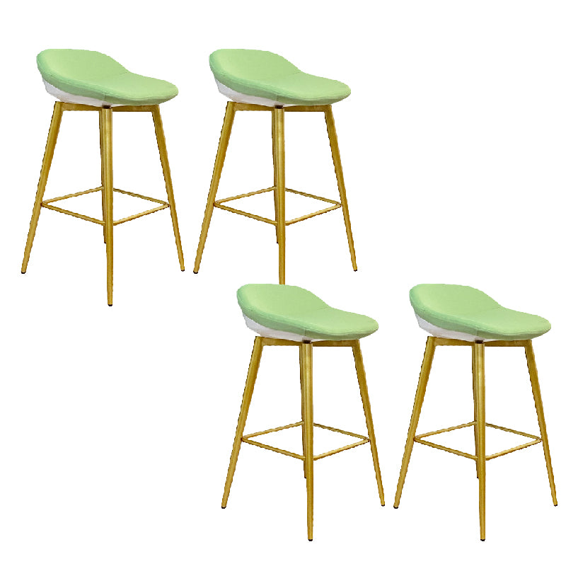 Nordic Armless Counter Stool with 4 Legs Metal Bar Stool for Indoor