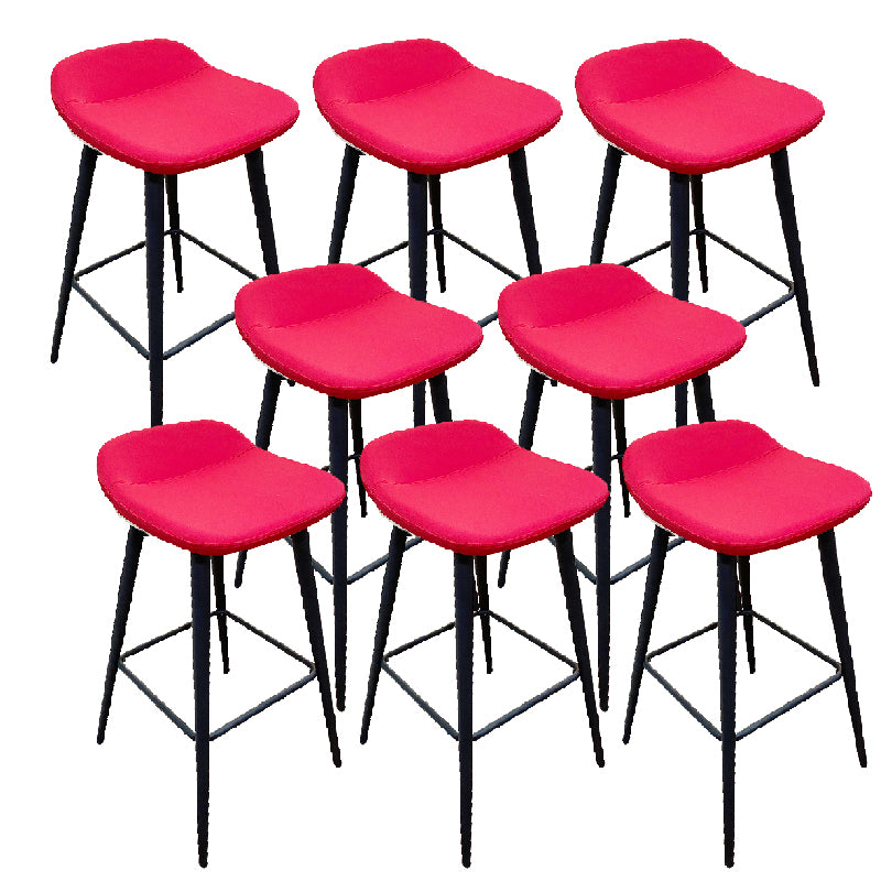 Nordic Armless Counter Stool with 4 Legs Metal Bar Stool for Indoor