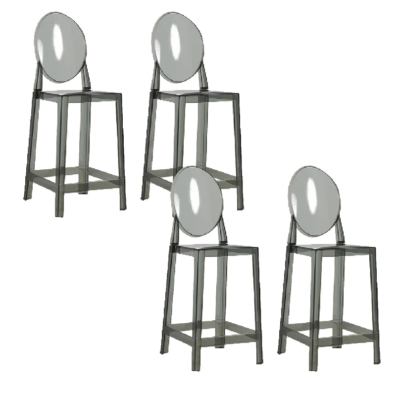 Industrial Backrest Armless Counter High Stool Plastic Bar Stool with 4 Legs
