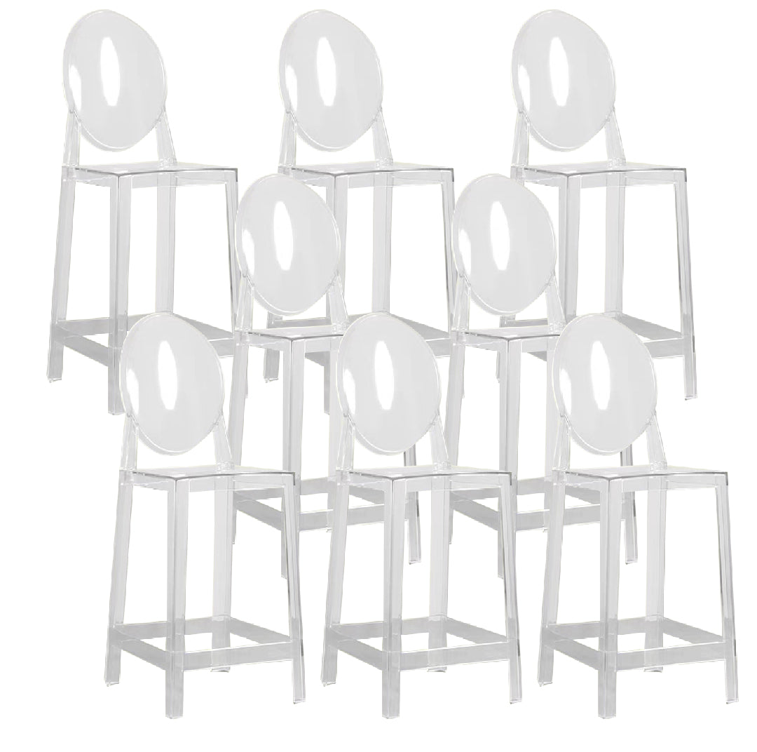 Industrial Backrest Armless Counter High Stool Plastic Bar Stool with 4 Legs