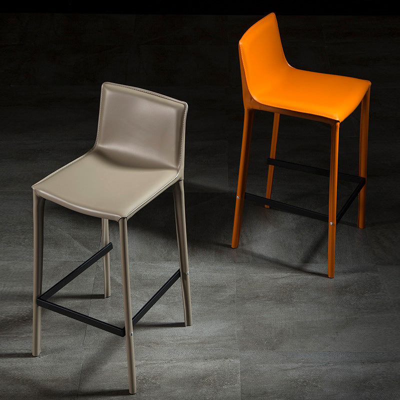Contemporary Metal Counter Height Stools Low Back Stool for Bar