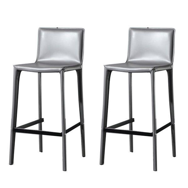 Contemporary Metal Counter Height Stools Low Back Stool for Bar