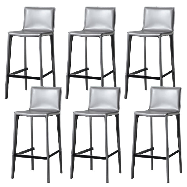 Contemporary Metal Counter Height Stools Low Back Stool for Bar