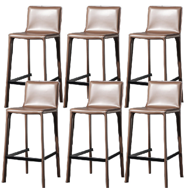 Contemporary Metal Counter Height Stools Low Back Stool for Bar