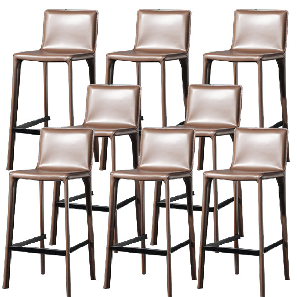 Contemporary Metal Counter Height Stools Low Back Stool for Bar