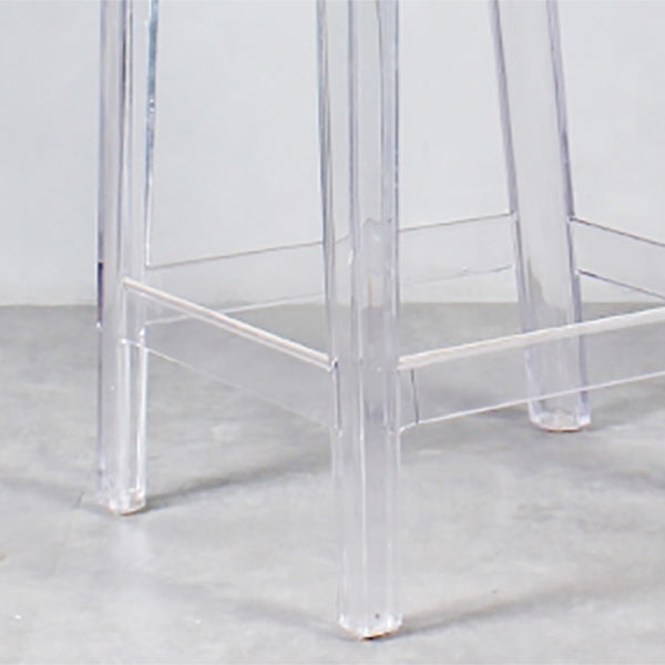 Industrial Backrest Armless Counter Chair Plastic Bar Stool with 4 Legs