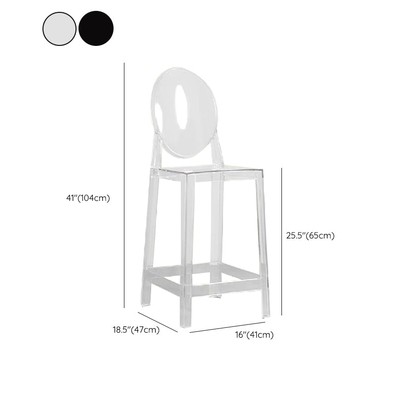 Industrial Backrest Armless Counter Chair Plastic Bar Stool with 4 Legs