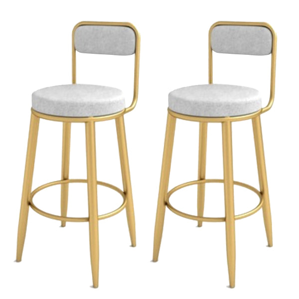 Contemporary Iron Counter Height Stools Low Back Bar Stool for Living Room