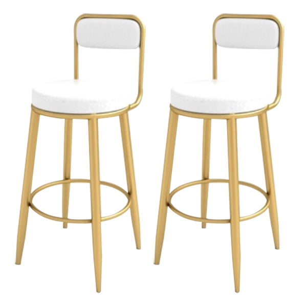 Contemporary Iron Counter Height Stools Low Back Bar Stool for Living Room