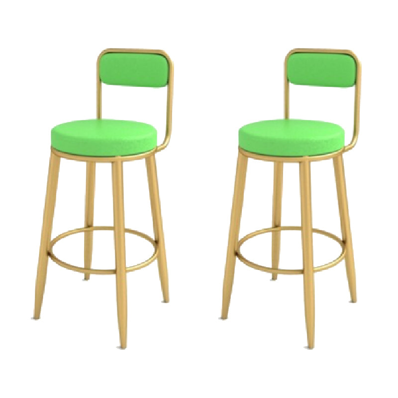 Contemporary Iron Counter Height Stools Low Back Bar Stool for Living Room