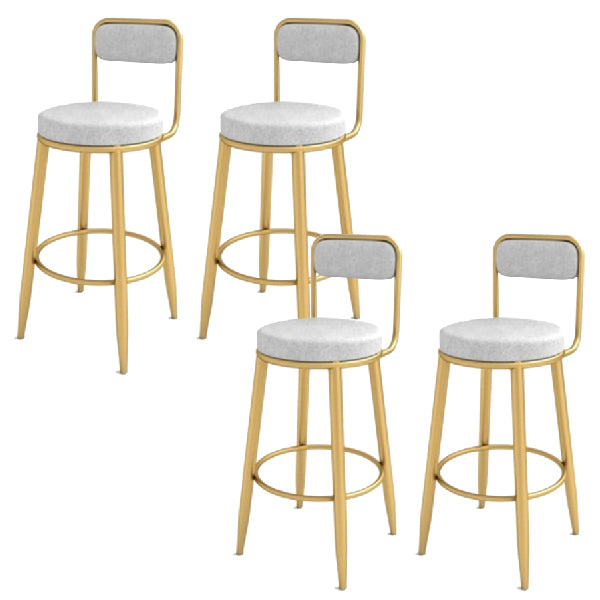 Contemporary Iron Counter Height Stools Low Back Bar Stool for Living Room
