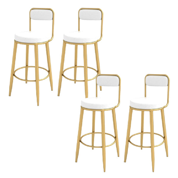 Contemporary Iron Counter Height Stools Low Back Bar Stool for Living Room