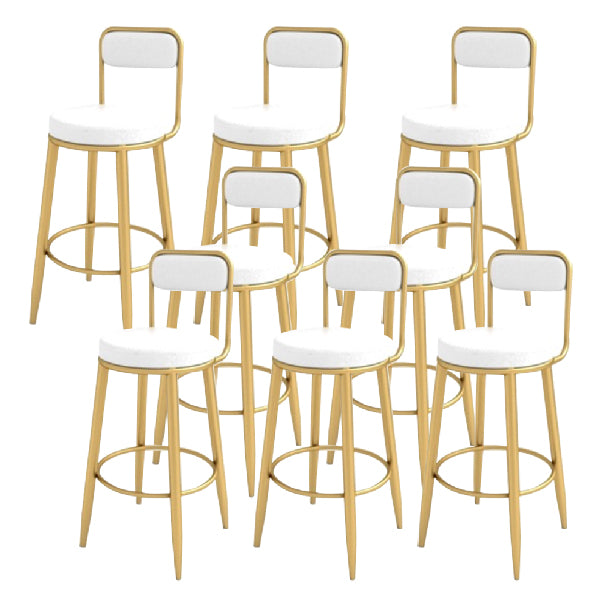 Contemporary Iron Counter Height Stools Low Back Bar Stool for Living Room