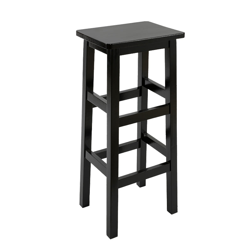 Backless Solid Wood Counter Stool Industrial Wooden Armless High Chair