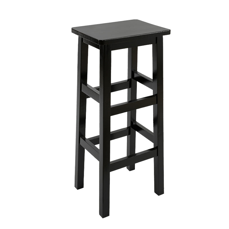 Backless Solid Wood Counter Stool Industrial Wooden Armless High Chair
