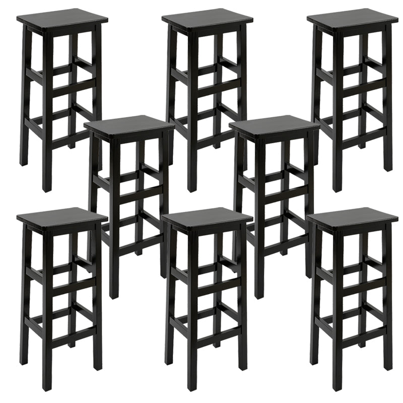 Backless Solid Wood Counter Stool Industrial Wooden Armless High Chair