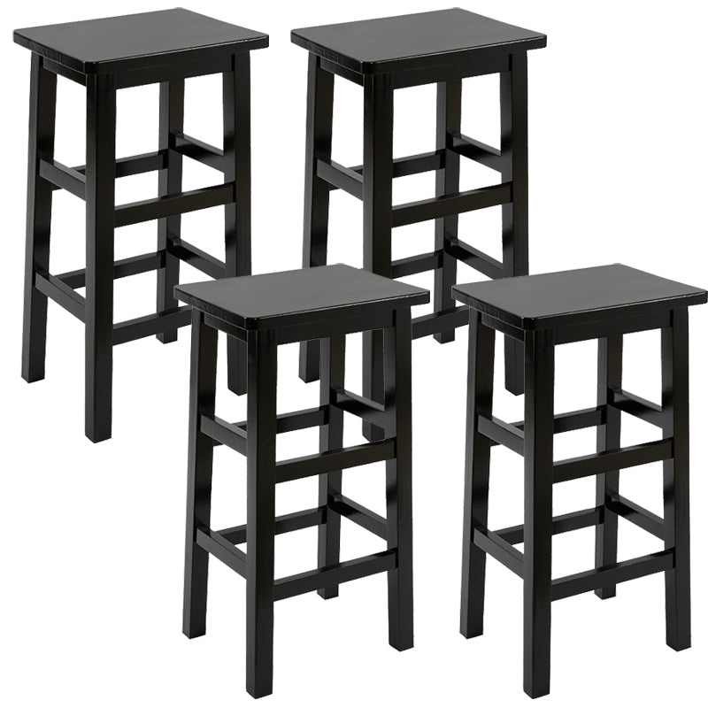 Backless Solid Wood Counter Stool Industrial Wooden Armless High Chair