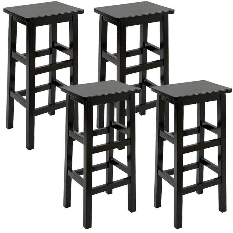Backless Solid Wood Counter Stool Industrial Wooden Armless High Chair