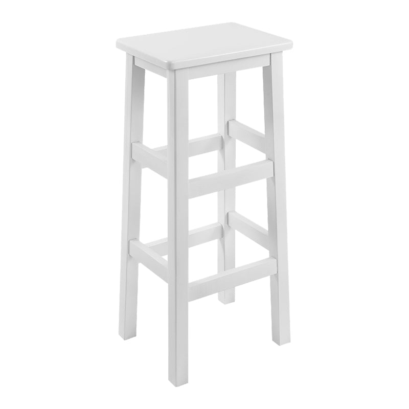 Backless Solid Wood Counter Stool Industrial Wooden Armless High Chair