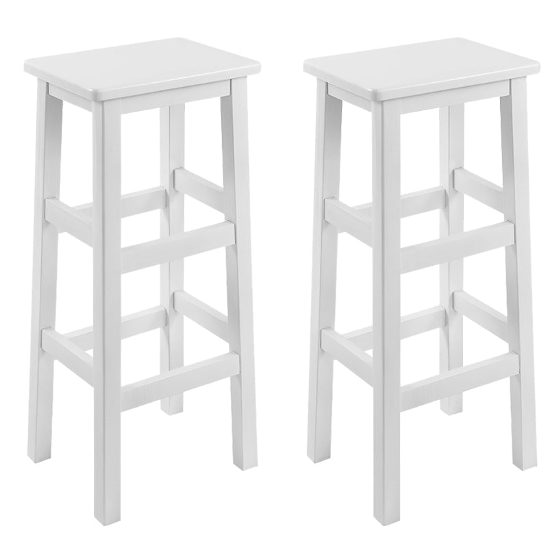 Backless Solid Wood Counter Stool Industrial Wooden Armless High Chair