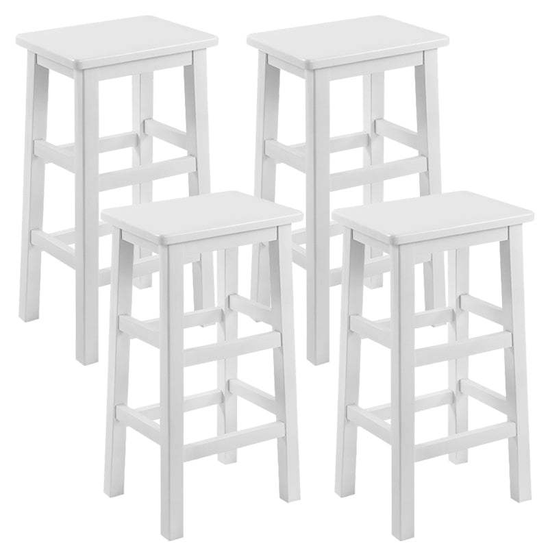 Backless Solid Wood Counter Stool Industrial Wooden Armless High Chair